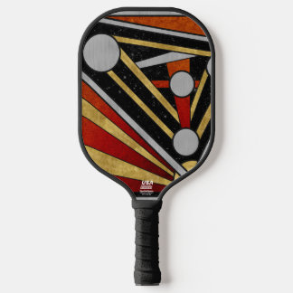 Mécanique Céleste – Retro Futurist Industrial Art Pickleball Paddle