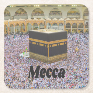 Mecca Saudi Arabia Islam’s holiest city, Kaaba Square Paper Coaster