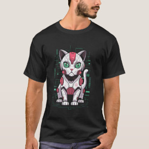 Mecha Cat Robot Android Cyborg Mum Dad Kids T-Shirt