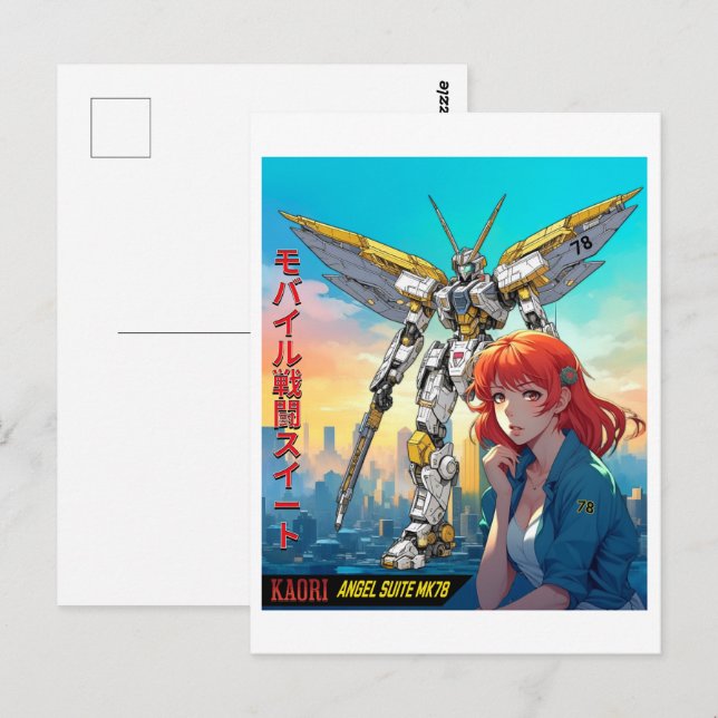 MECHA WARRIOR - KAORI'S ANGEL SUITE MK78  POSTCARD (Front/Back)