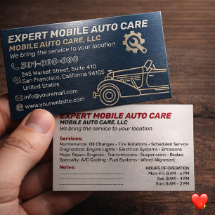 Mechani Service Auto Repair & Car AC Specialist 15 Business Card