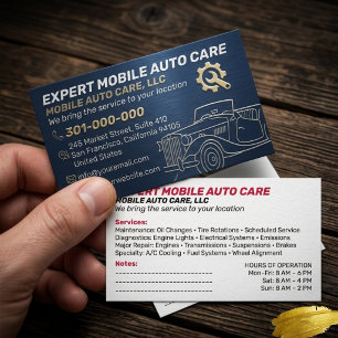 Mechani Service Auto Repair & Car AC Specialist  6 Business Card