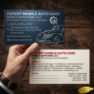 Mechani Service Auto Repair & Car AC Specialist 7 Business Card