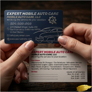Mechani Service Auto Repair & Car AC Specialist 9 Business Card