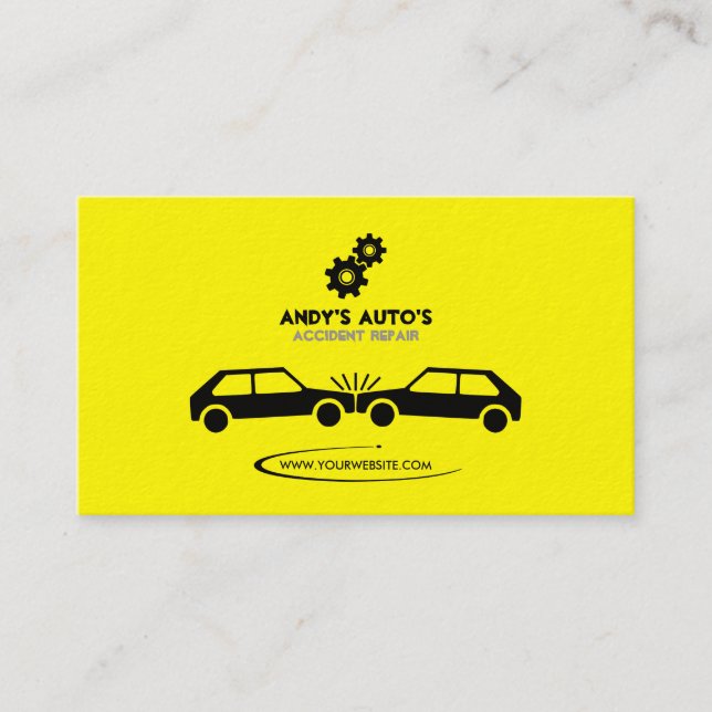 Mechanic/Accident Recovery (Yellow BG) Business Card (Front)