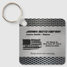 Mechanic American Flag Auto Repair Business Logo