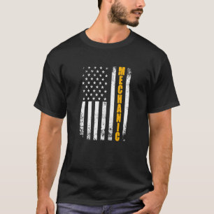 Mechanic American Flag Usa Patriotic Proud Funny M T-Shirt