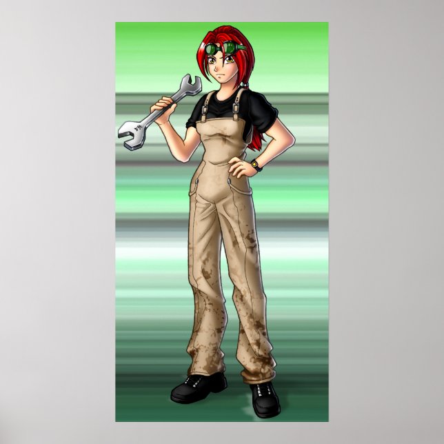 Mechanic Anime Girl Poster (Front)