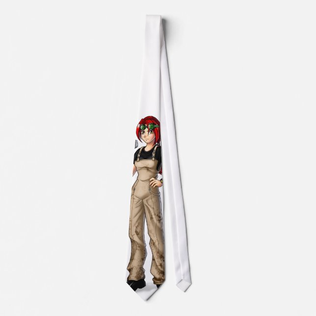 Mechanic Anime Girl Tie (Front)