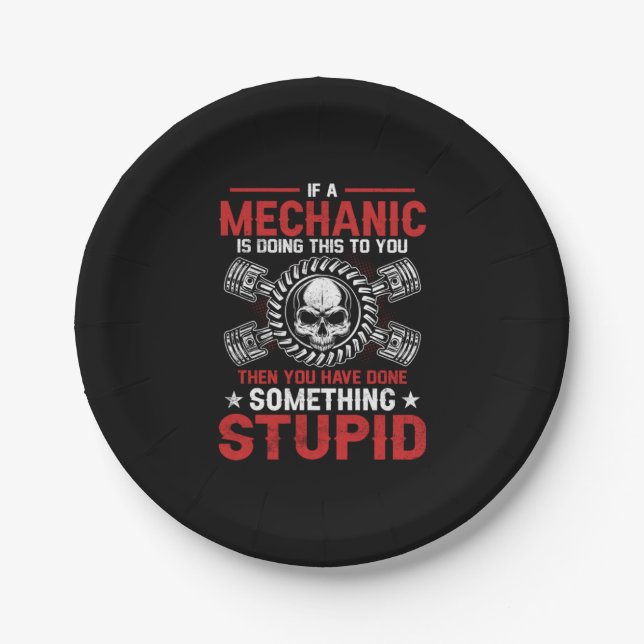Mechanic Art | A Mechanic Is Doing Paper Plate (Front)