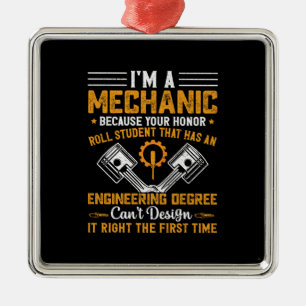 Mechanic Art I Am A Mechanic Metal Tree Decoration