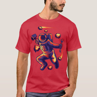 Mechanic Astronaut Cosmonauts Space Moon Planets  T-Shirt