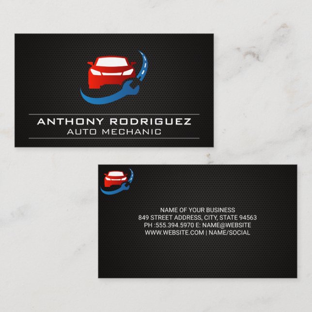 Mechanic Auto Repair Fix Icon Business Card (Front/Back)