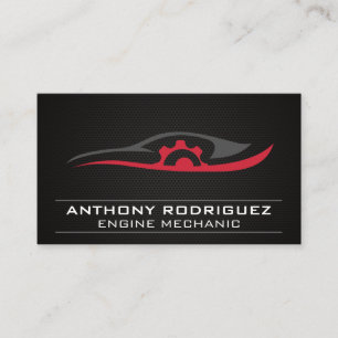 Mechanic Auto Repair Logo Carbon Fibre Business Card