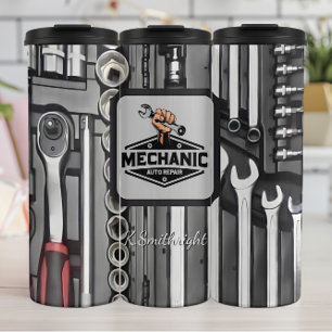 Mechanic Auto Repair Logo Tools Thermal Tumbler