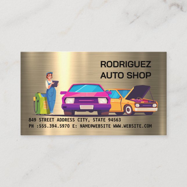 Mechanic Auto Repair Shop Business Card (Front)