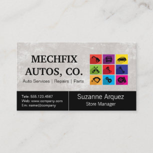 Mechanic Auto Service Dept Business Card