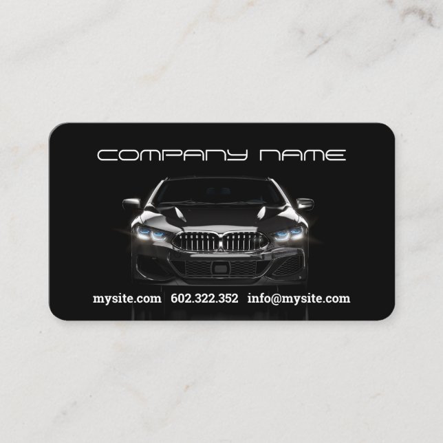 Mechanic Automotive Black Car Business Card (Front)
