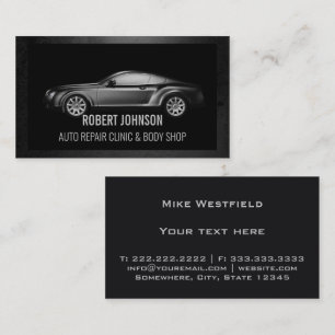 Mechanic Automotive Black Fast Repair Centre Business Card