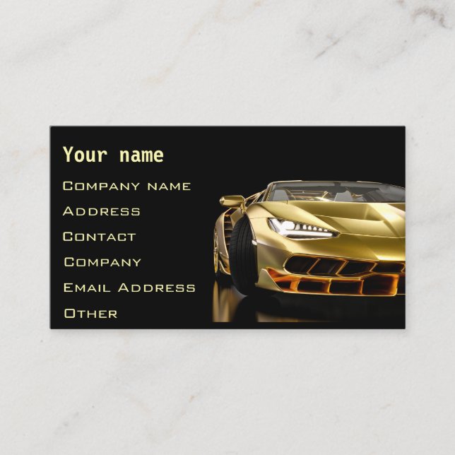 Mechanic Automotive Black Fast Speed Modern  Business Card (Front)