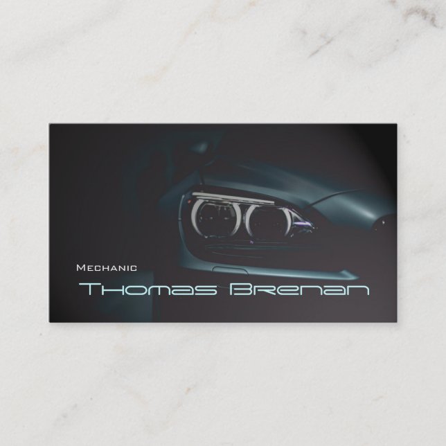 Mechanic Automotive Black  Lights Front Business Card (Front)