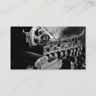 Mechanic Automotive Business Card w/ Engine Photo