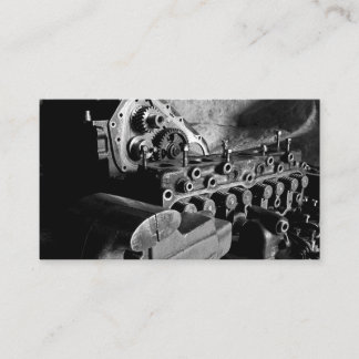 Mechanic Automotive Business Card w/ Engine Photo