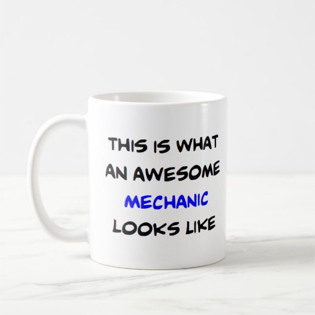 mechanic, awesome coffee mug (Left)