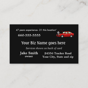 Mechanic Business Card2- customise Appointment Card