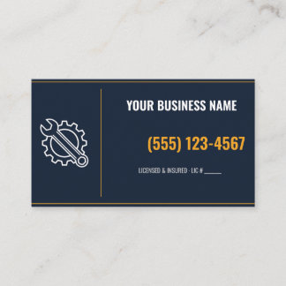 Mechanic Business Cards, Custom Name & Phone Card