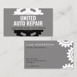 Mechanic Business Cards Mobil Auto Repair