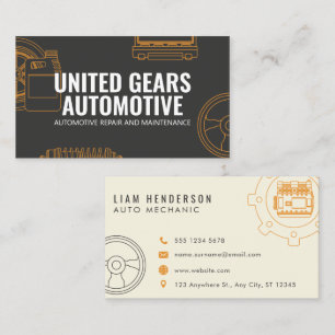 Mechanic Business Cards Mobil Auto Repair