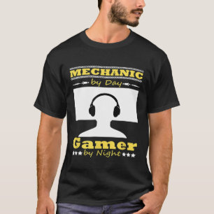 Mechanic By Day Gamer By Night Headset Present T-Shirt