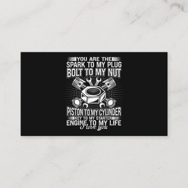 Mechanic Car Guy Bolt To My Nut Piston To My Cylin Business Card (Front)