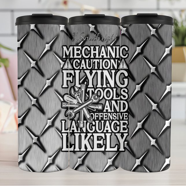Mechanic Caution Flying Tools  Thermal Tumbler (Creator Uploaded)