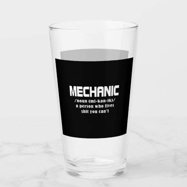 Mechanic Christmas Glass (Front)