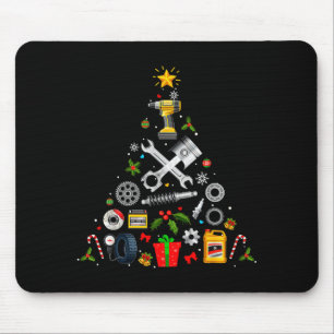 Mechanic Christmas Ornament Tree In Garage Car Mec Mouse Mat