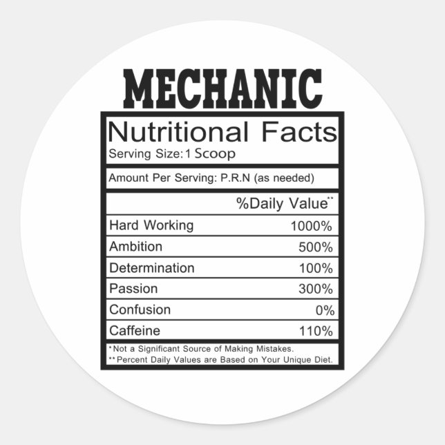 Mechanic Classic Round Sticker (Front)