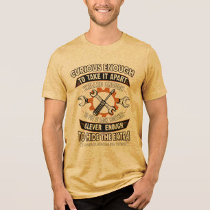 Mechanic Clever Hidden Parts Funny Apparel Tri-Blend Shirt