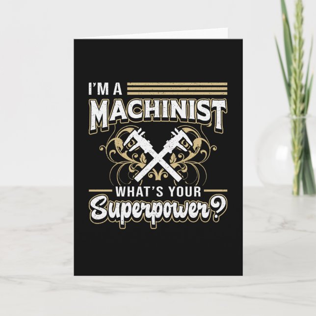 Mechanic CNC Machinist Machine Superpower Gift Card (Front)