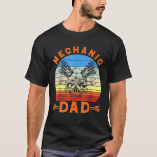 Mechanic Dad Retro Vintage Style Sunset - Father's T-Shirt