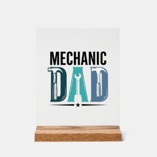 Mechanic Dad Vintage Tool Typography Design_1 Acrylic Sign