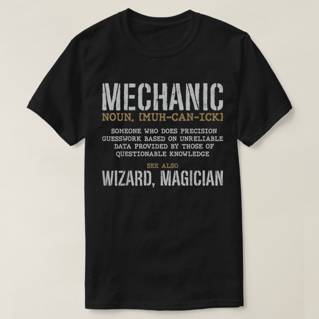 Mechanic Definition Funny Noun Meaning Vintage T-Shirt (Design Front)