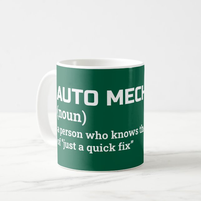 Mechanic Definition Mug – Auto Mechanic Humour (Front Left)