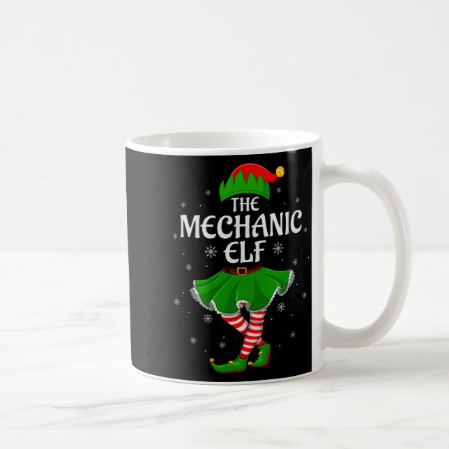 Mechanic Elf Christmas Family Girls Women Elf Squa Coffee Mug (Right)