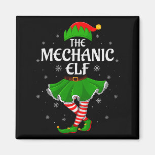 Mechanic Elf Christmas Family Girls Women Elf Squa Magnet