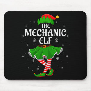 Mechanic Elf Christmas Family Girls Women Elf Squa Mouse Mat