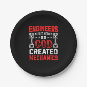 Mechanic Engineers Needed Heroes Paper Plate