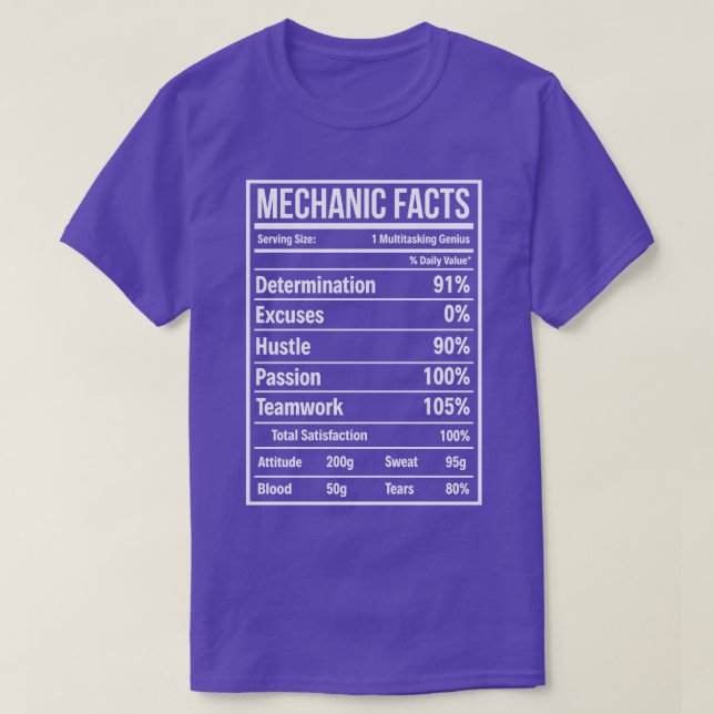 Mechanic Facts Mechanic T Shirt (Design Front)