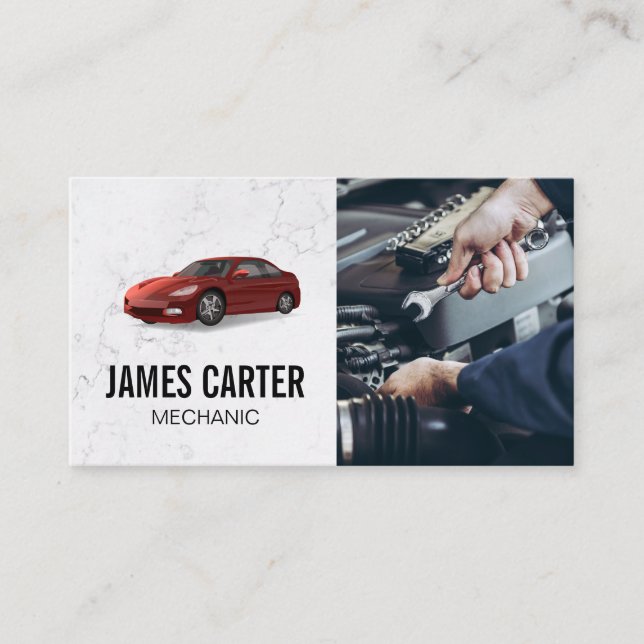 Mechanic Fixing | Car Logo Business Card (Front)